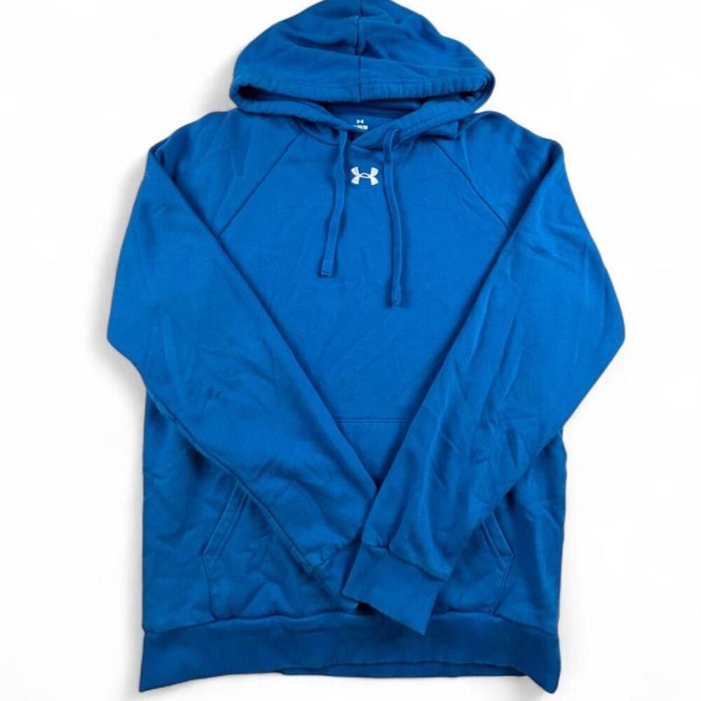 Under Armour Men’s M Royal Blue Pullover Hoodie Athletic Logo Sweatshirt